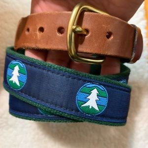 Leather Man Ltd Leather Belt Pine Tree Pattern Strap USA